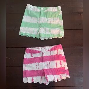 Size 6 Crown & Ivy Easter Spring Tie Dye Scalloped Shorts